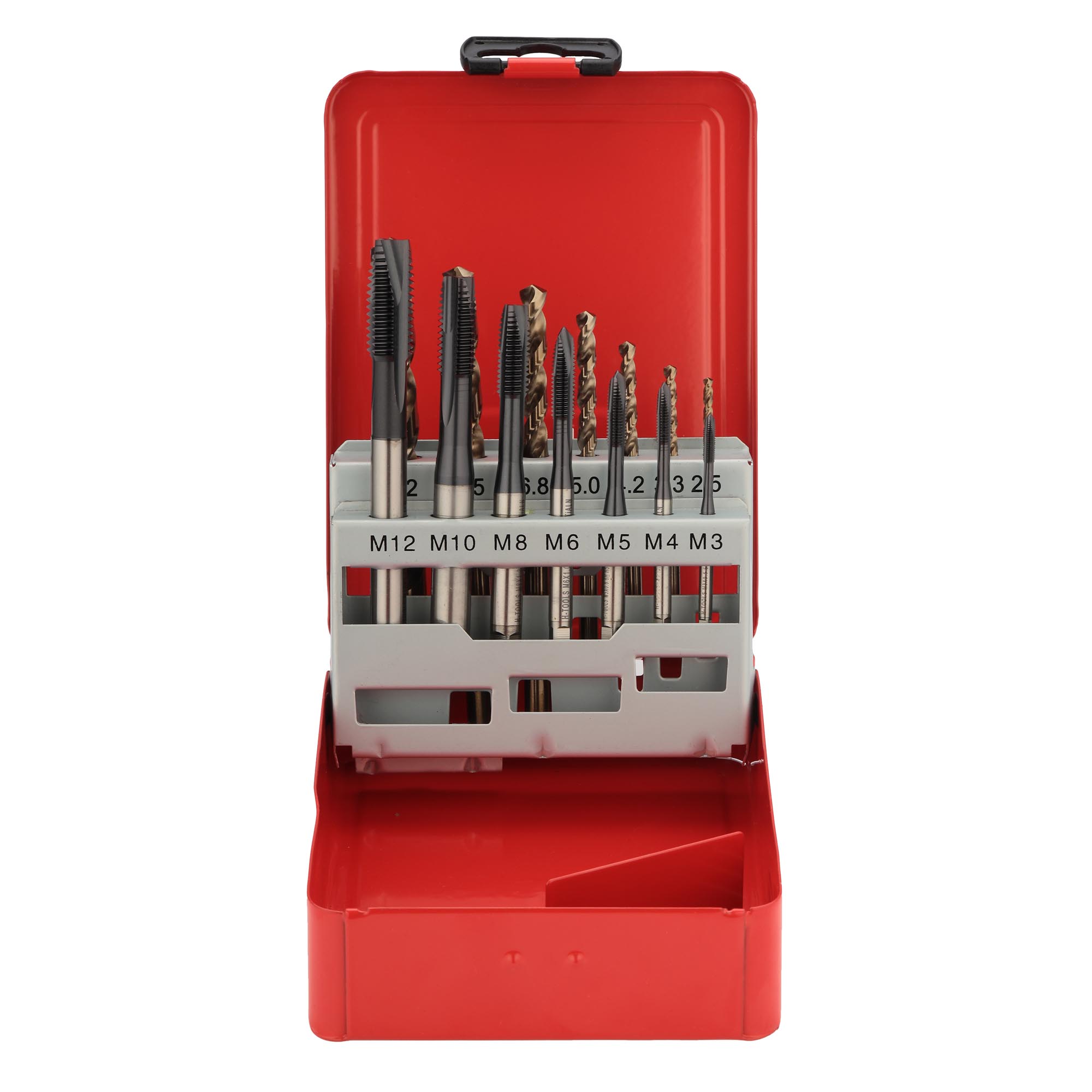 Набор машинных метчиков H-Tools M3-M12 HSSE-TiALN DIN371/376 14пр 245051FHT