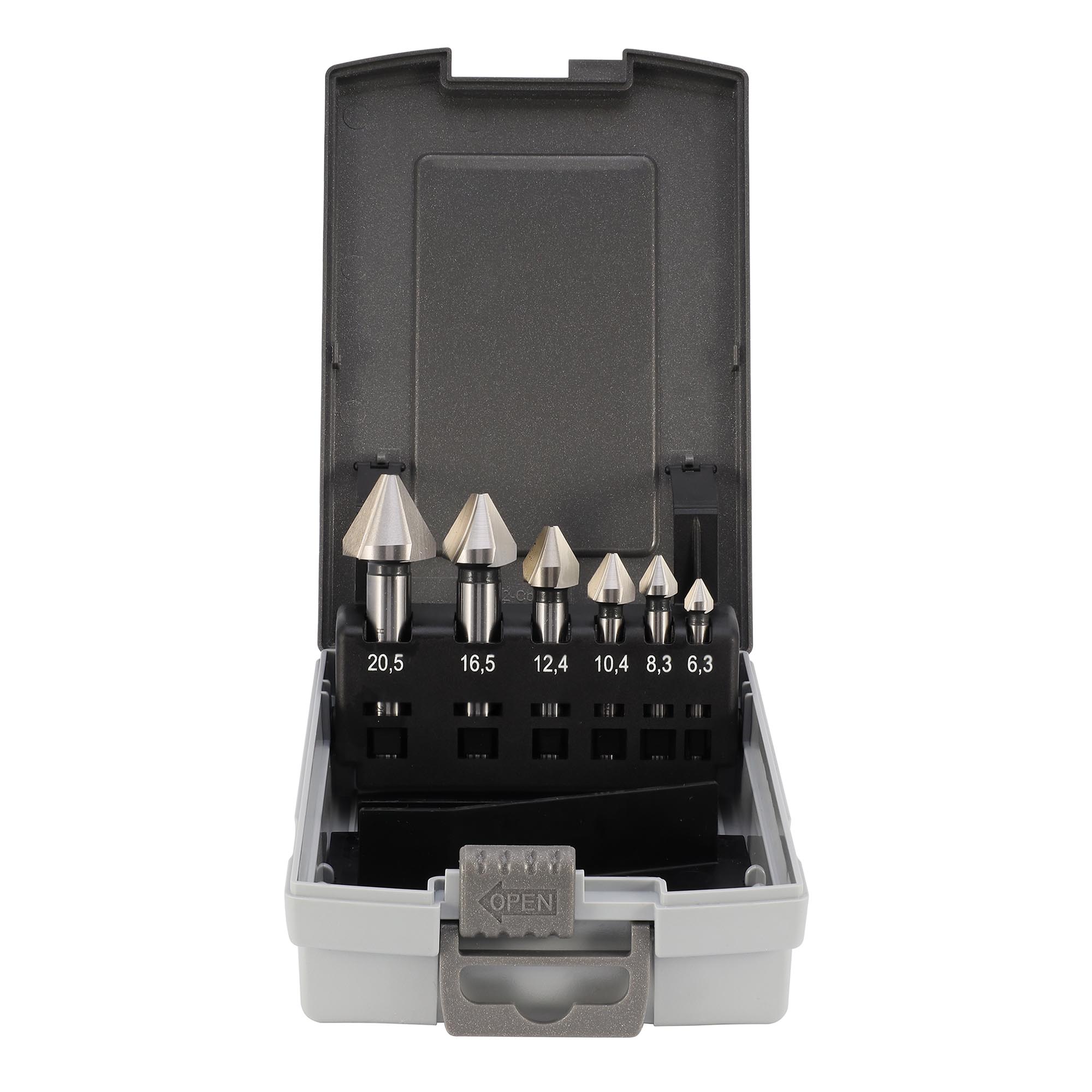 Набор зенковок H-Tools 60° 6,3-20,5мм DIN334C HSSE-Co5 3z 6шт 896806EHT