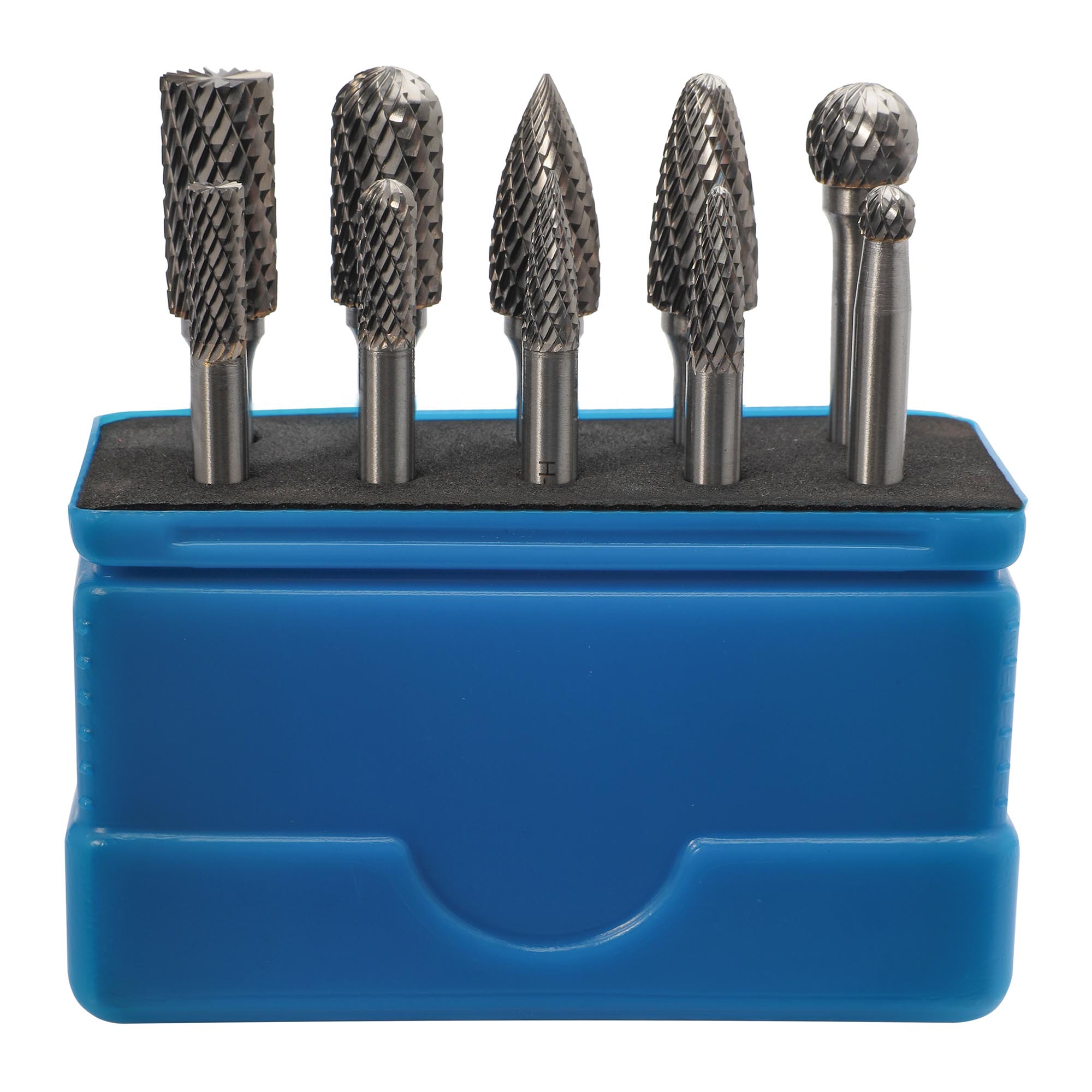 Набор бор-фрез твердосплавных H-Tools 10шт HM S=6мм Mini-Box 116002HT