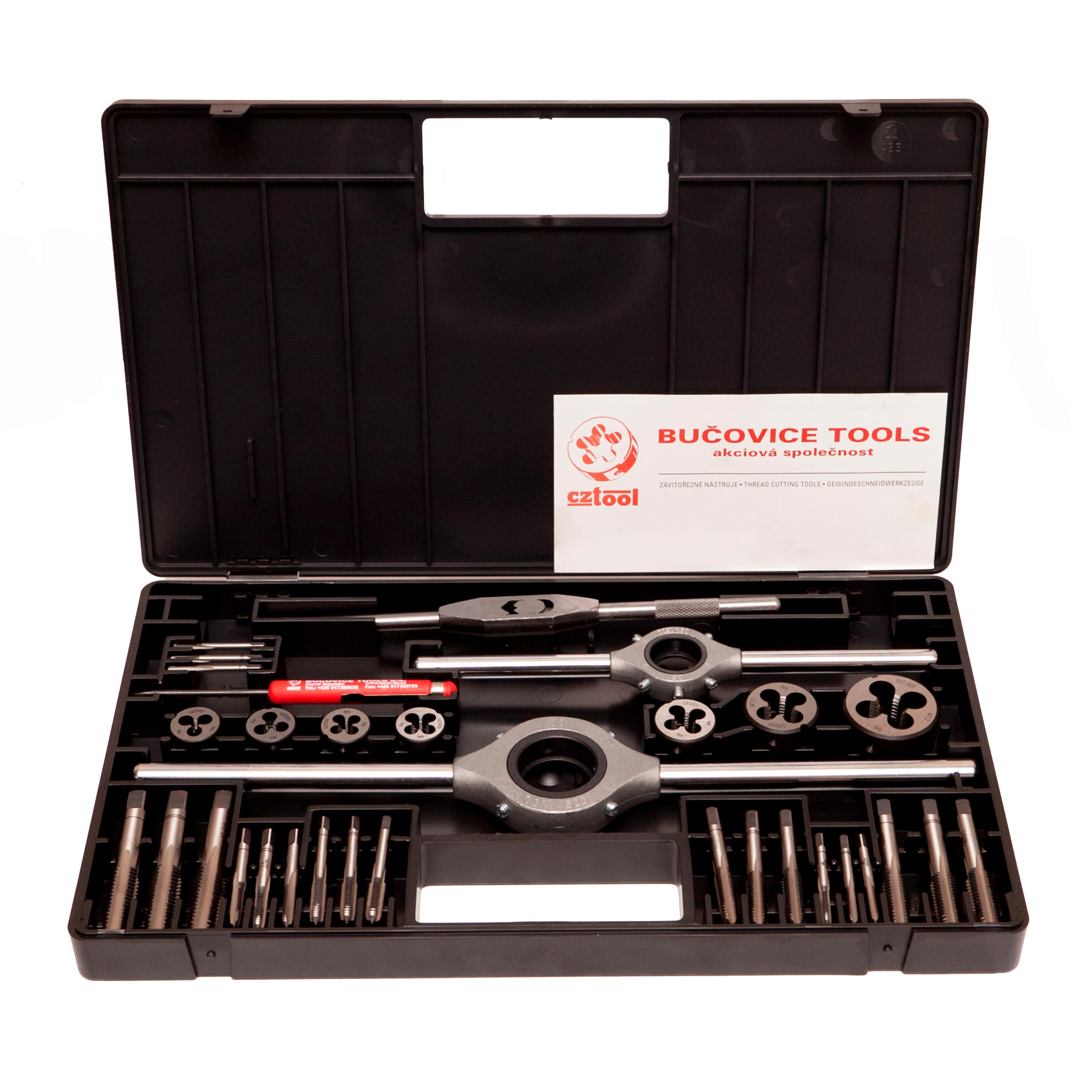 Набор левых метчиков и плашек Bucovice Tools M3-M12 HSS 34пр 350120