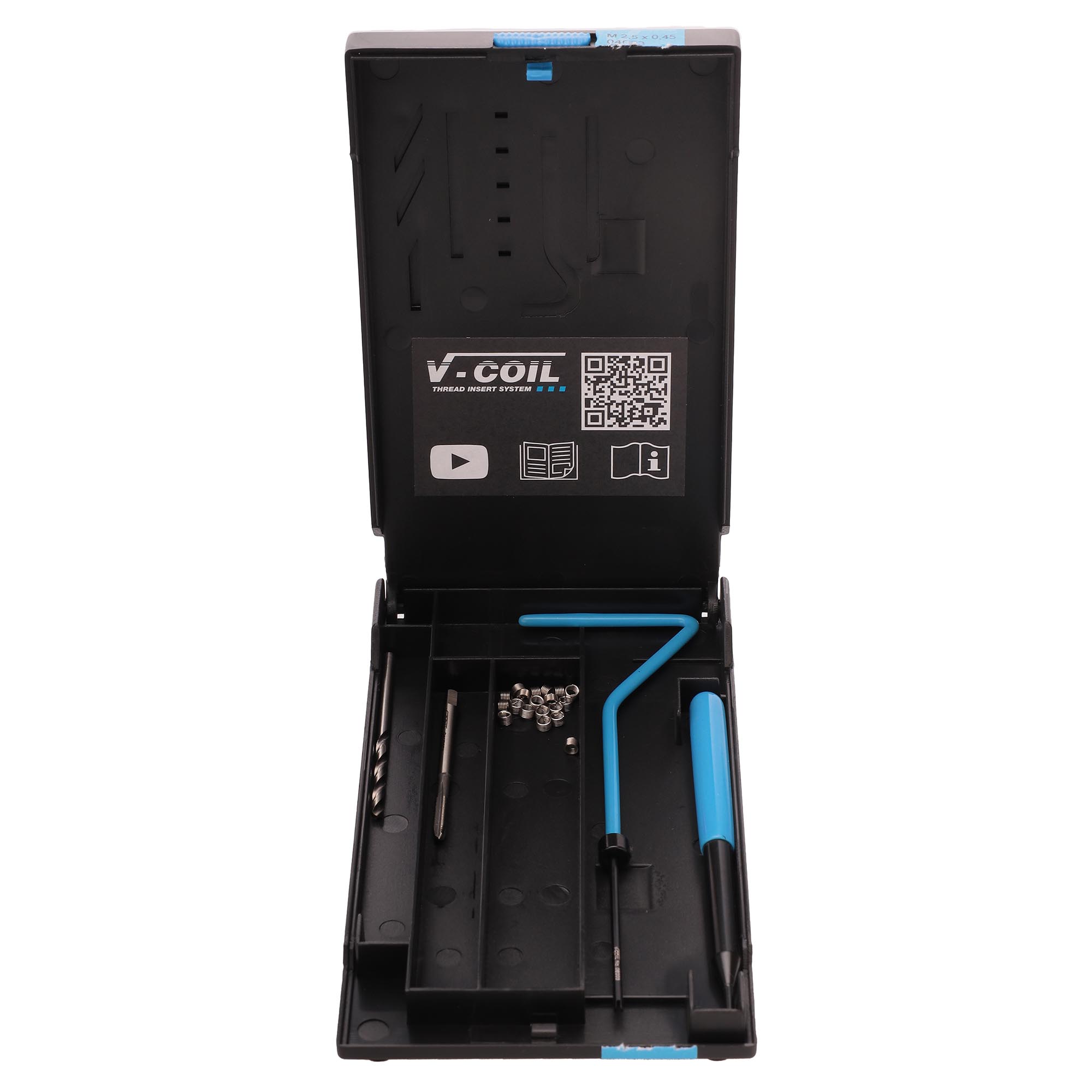 Набор для восстановления резьбы М 2,5х0,45 24пр V-Coil Volkel 04003