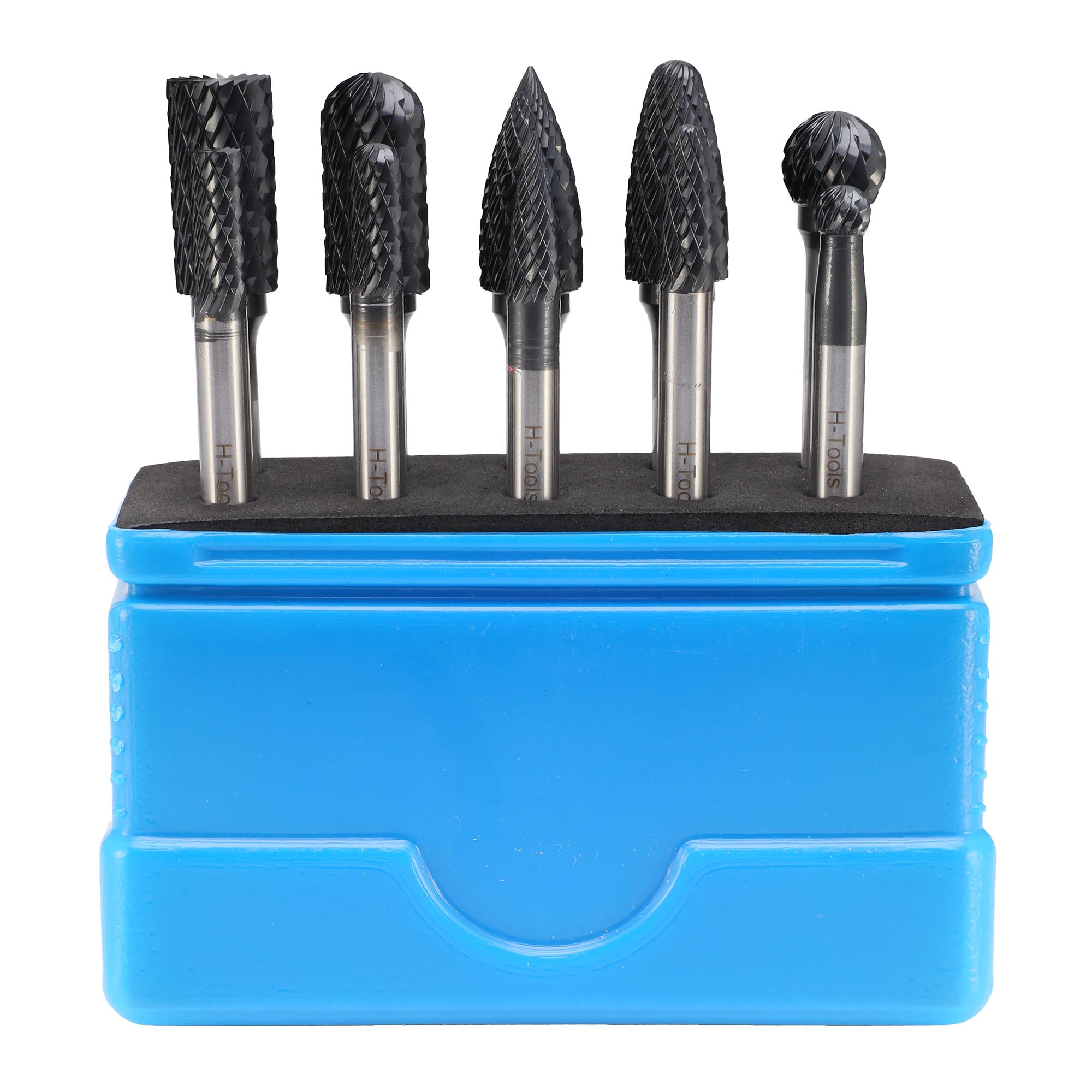 Набор бор-фрез твердосплавных H-Tools 10шт HM TiALN S=6мм Mini-Box 116002FHT