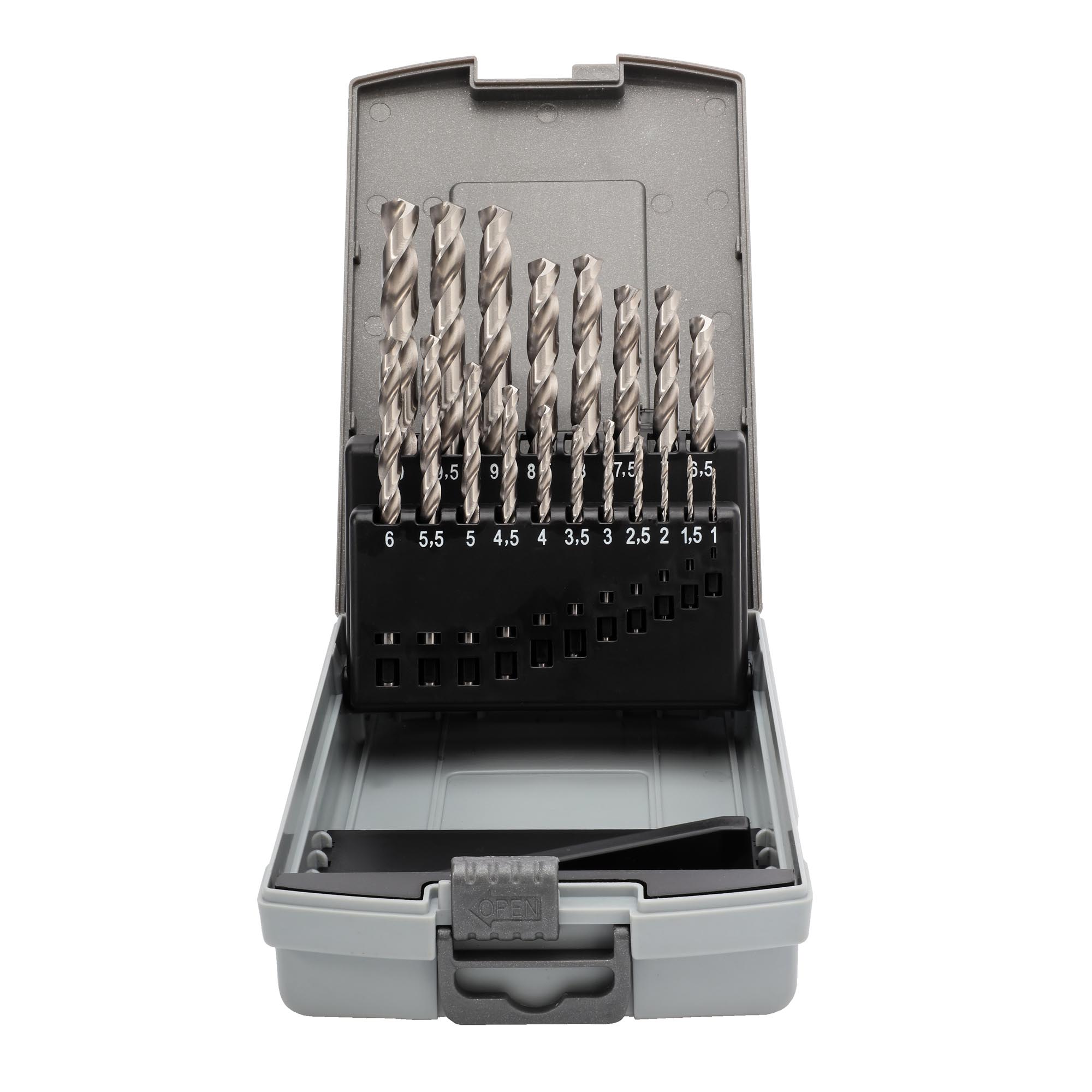 Набор сверл по металлу H-Tools 1-10мм 19шт HSS-G 135° DIN338 214214ROHT