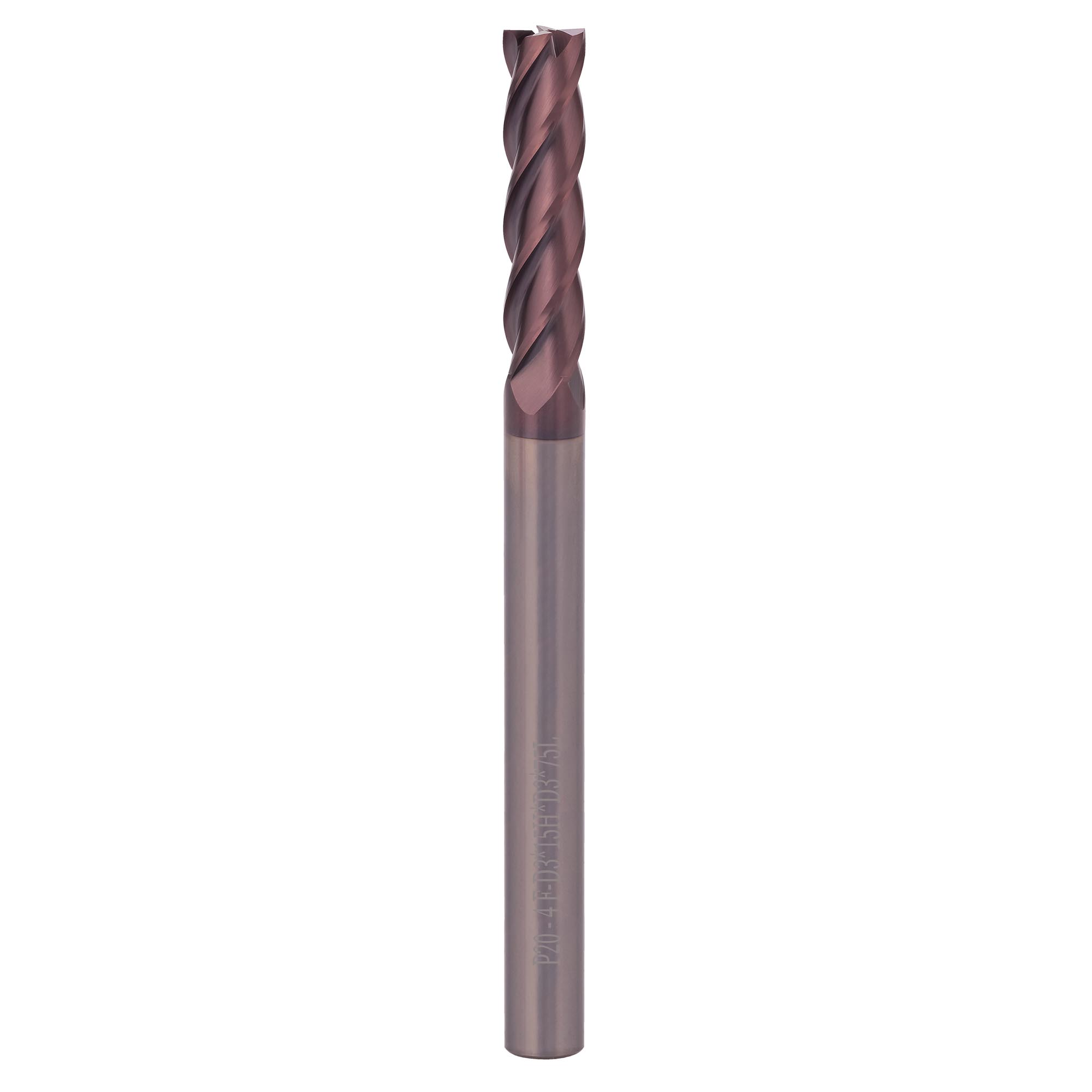 Фреза твердосплавная по металлу H-Tools 3,0x75/15мм d03 4z 55HRC P20 TiALN 19943-030-d03