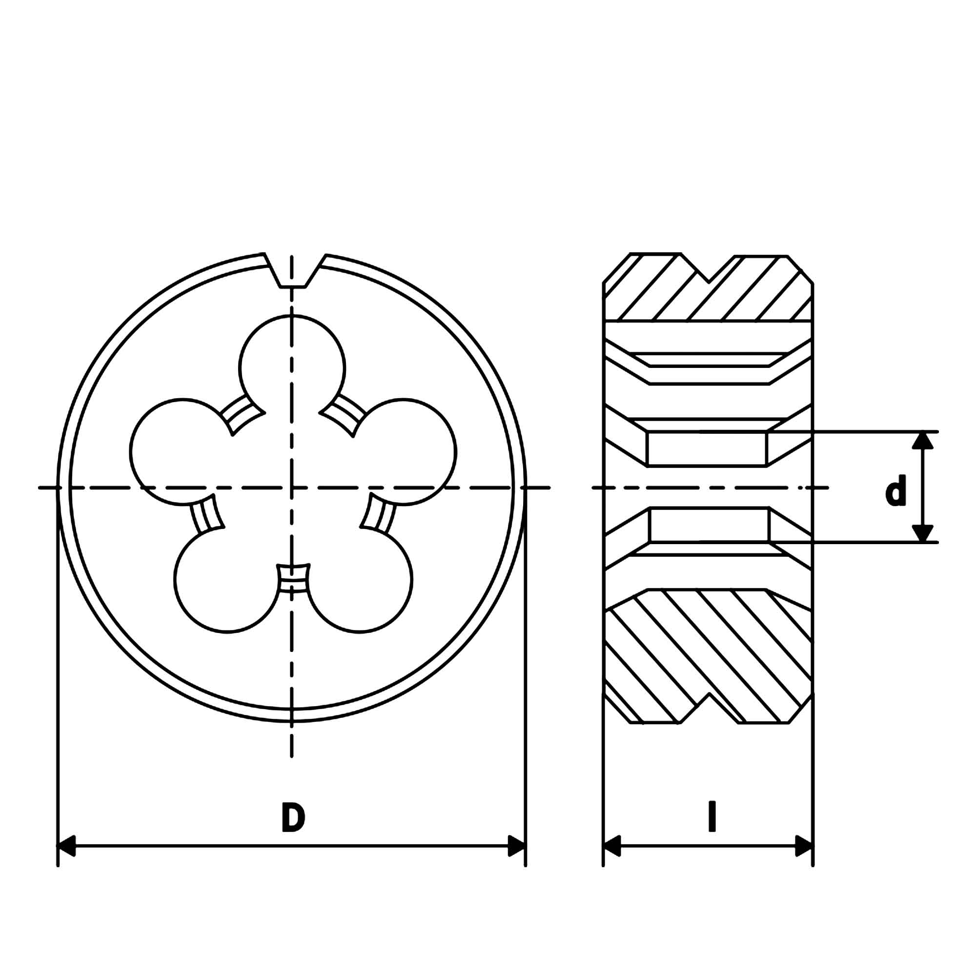 Плашка дюймовая Bucovice Tools UNC 5/8"-11 HSS DIN EN 22568 2A 45x18мм 245580BT