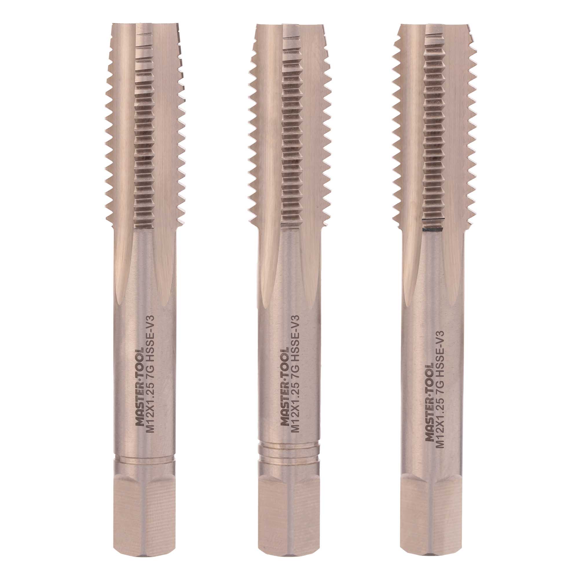 Набор метчиков 3шт Master-tool М12х1,75 HSSEV3 DIN352 7g 315250HT