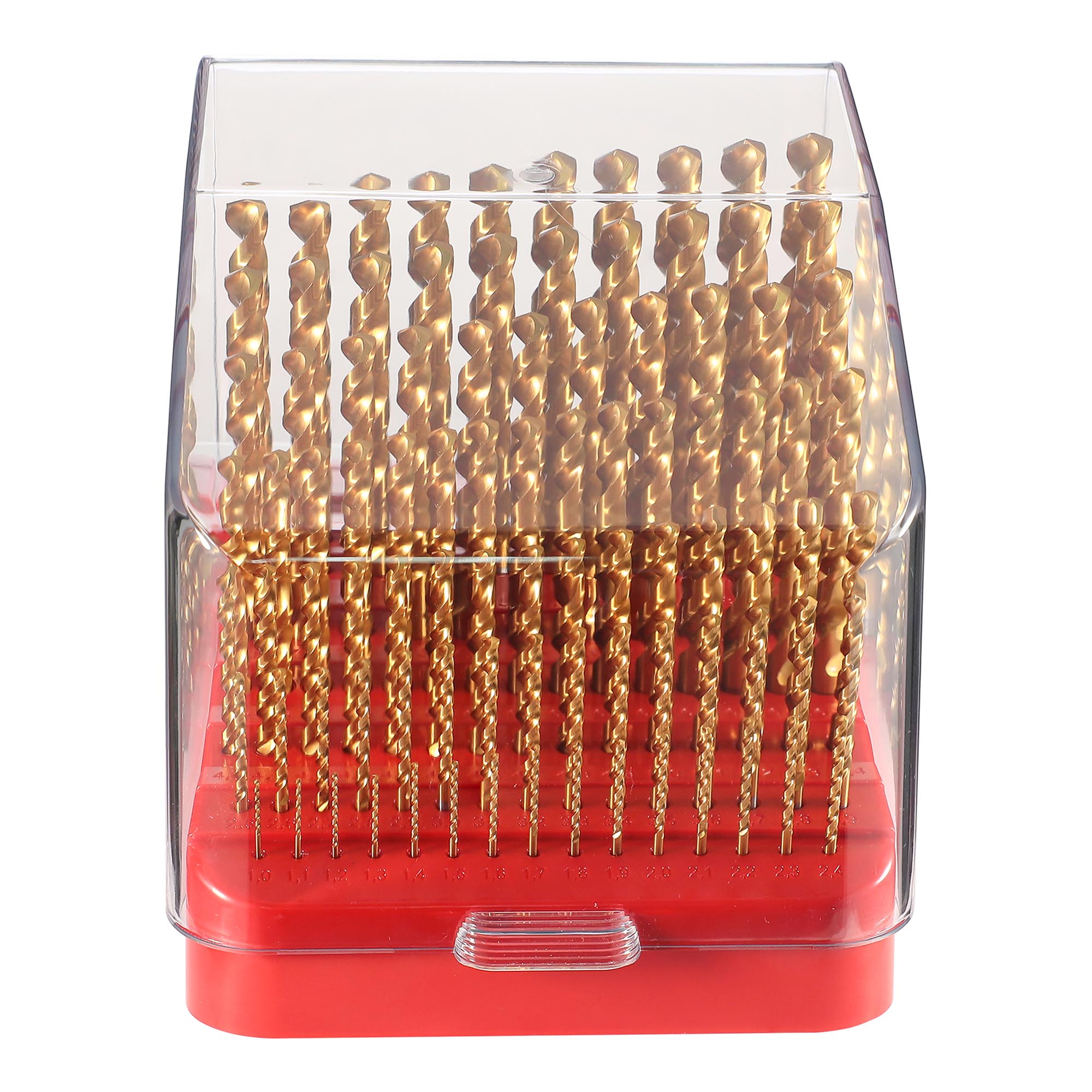 Набор сверл по металлу H-Tools PRO 1-10мм 91шт HSSE-Co5 TiN 135° DIN338 215223TPRO
