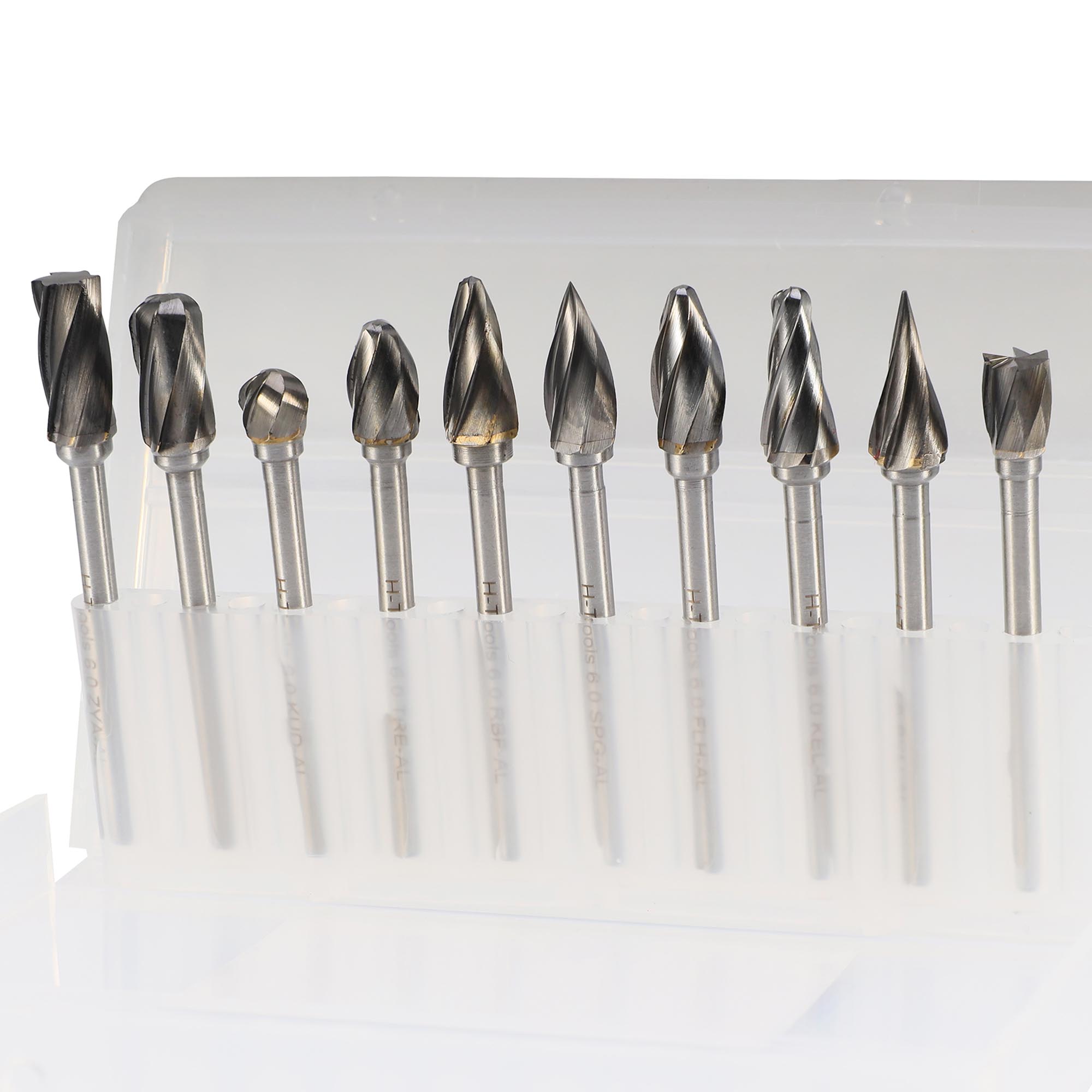 Набор бор-фрез твердосплавных H-Tools 10шт HM S=3мм ALU 116003-6AHT