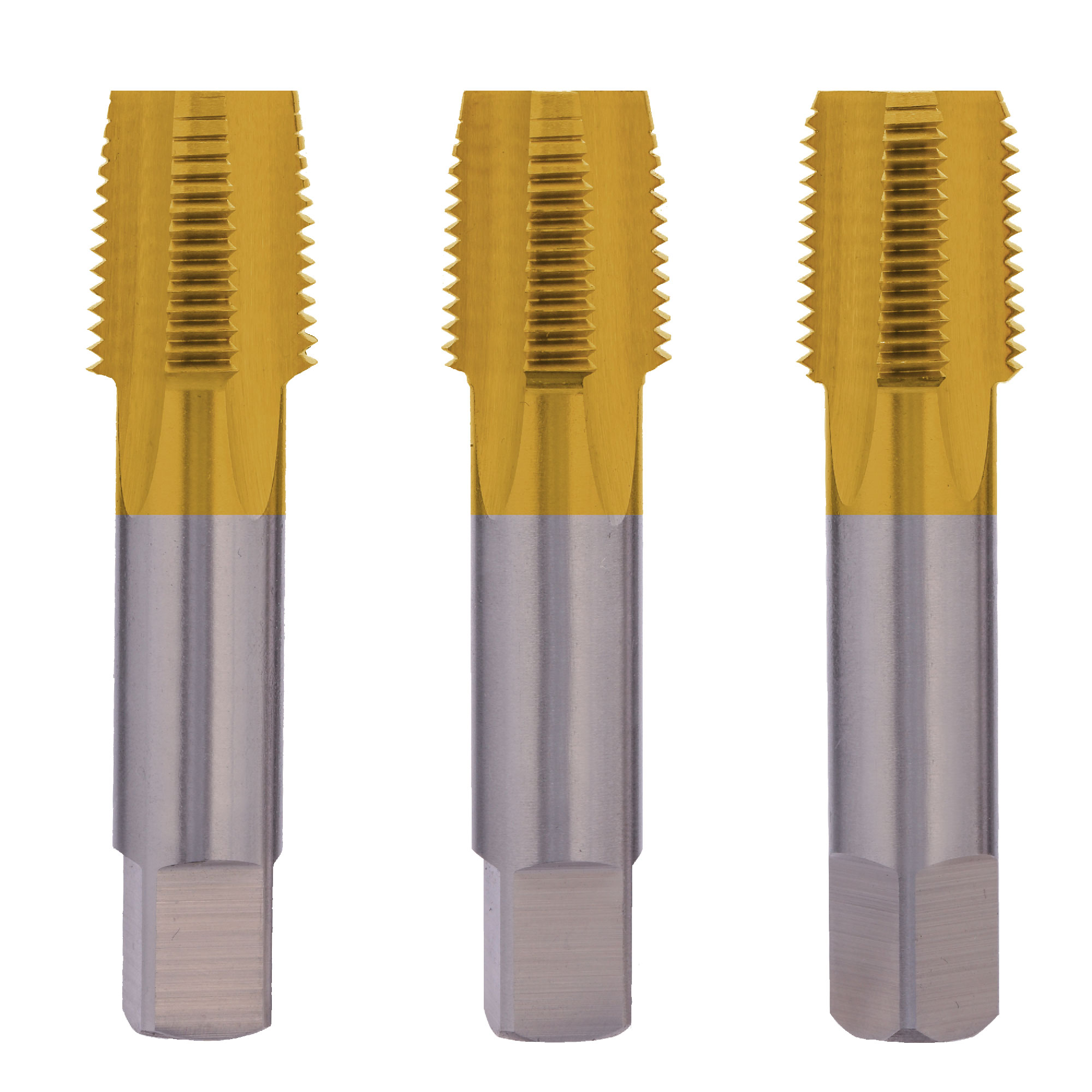 Набор метчиков 3шт H-Tools NPT 1/8"-27 HSSECo5 TiN 88412S3ETHT