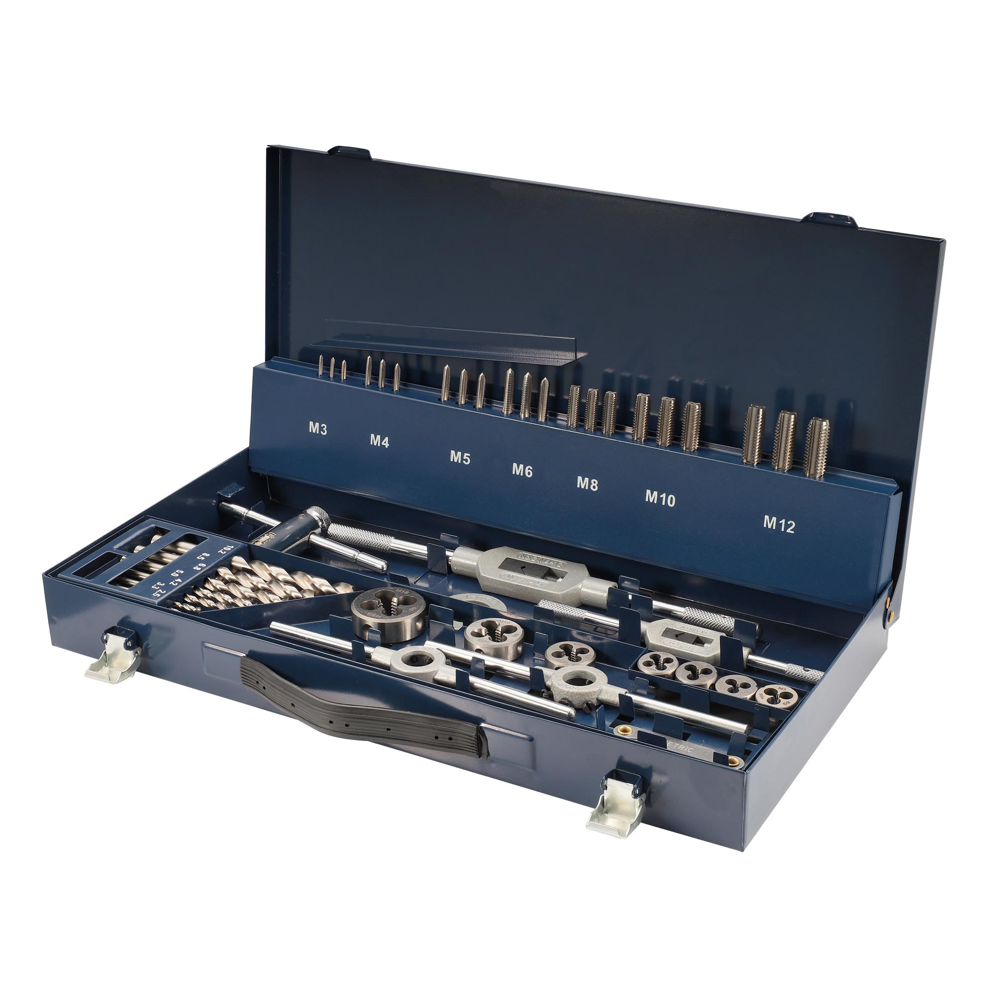 Набор метчиков и плашек H-Tools M3 -M12 HSS-G 43пр 245030HT
