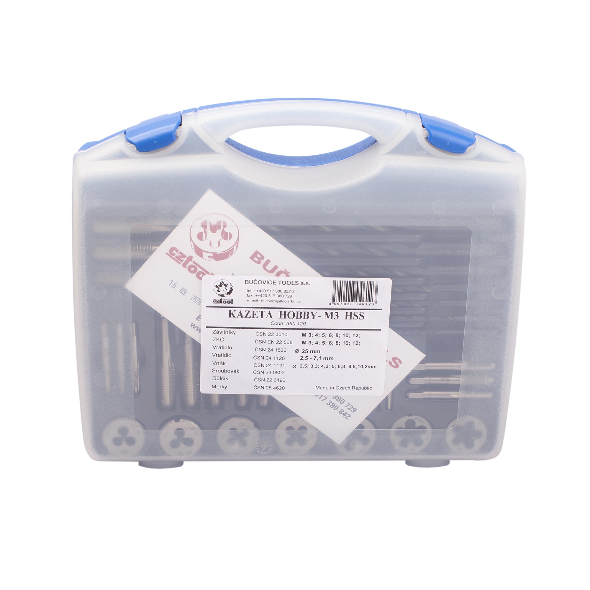 Набор метчиков и плашек Bucovice Tools M3-M12 HSS 40пр 360120