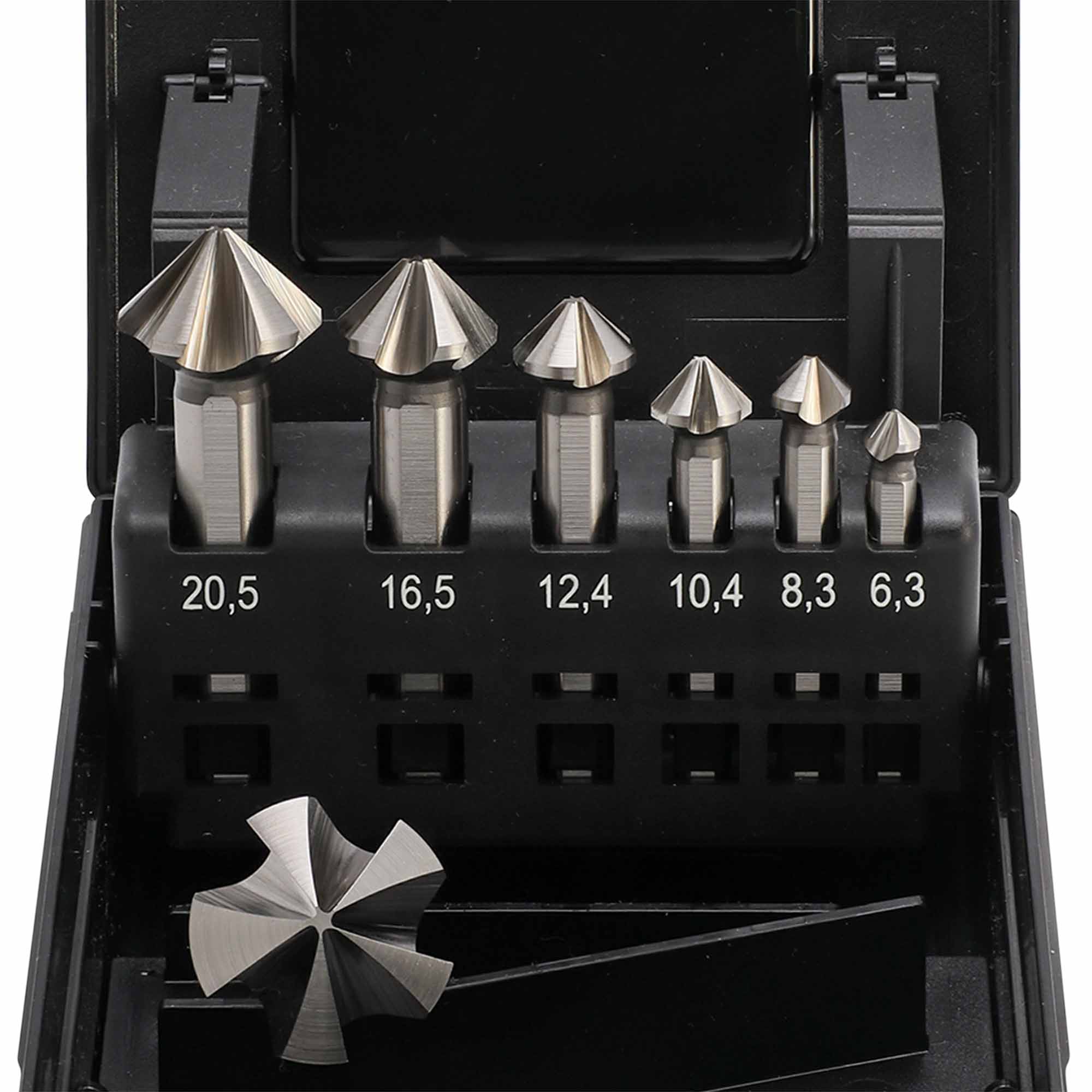 Набор зенковок по металлу MASTER-TOOL 90° 6,3-25мм HSS-G 5z 7шт 102892MT