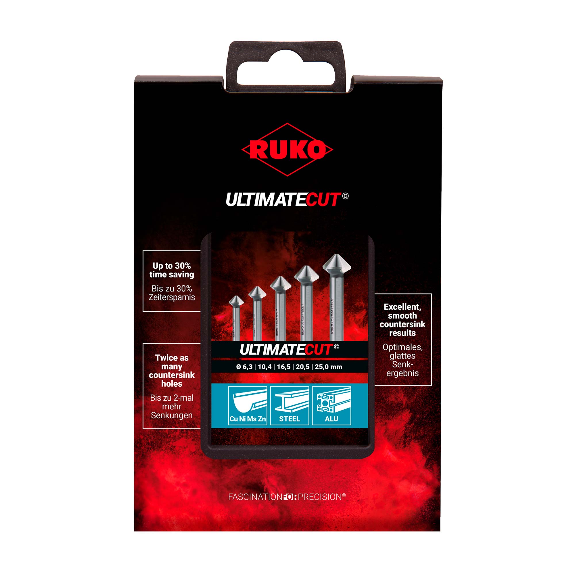 Набор зенковок Ruko UltimateCut 90° 6,3-25мм HSS-G 3z 5шт 102791RO