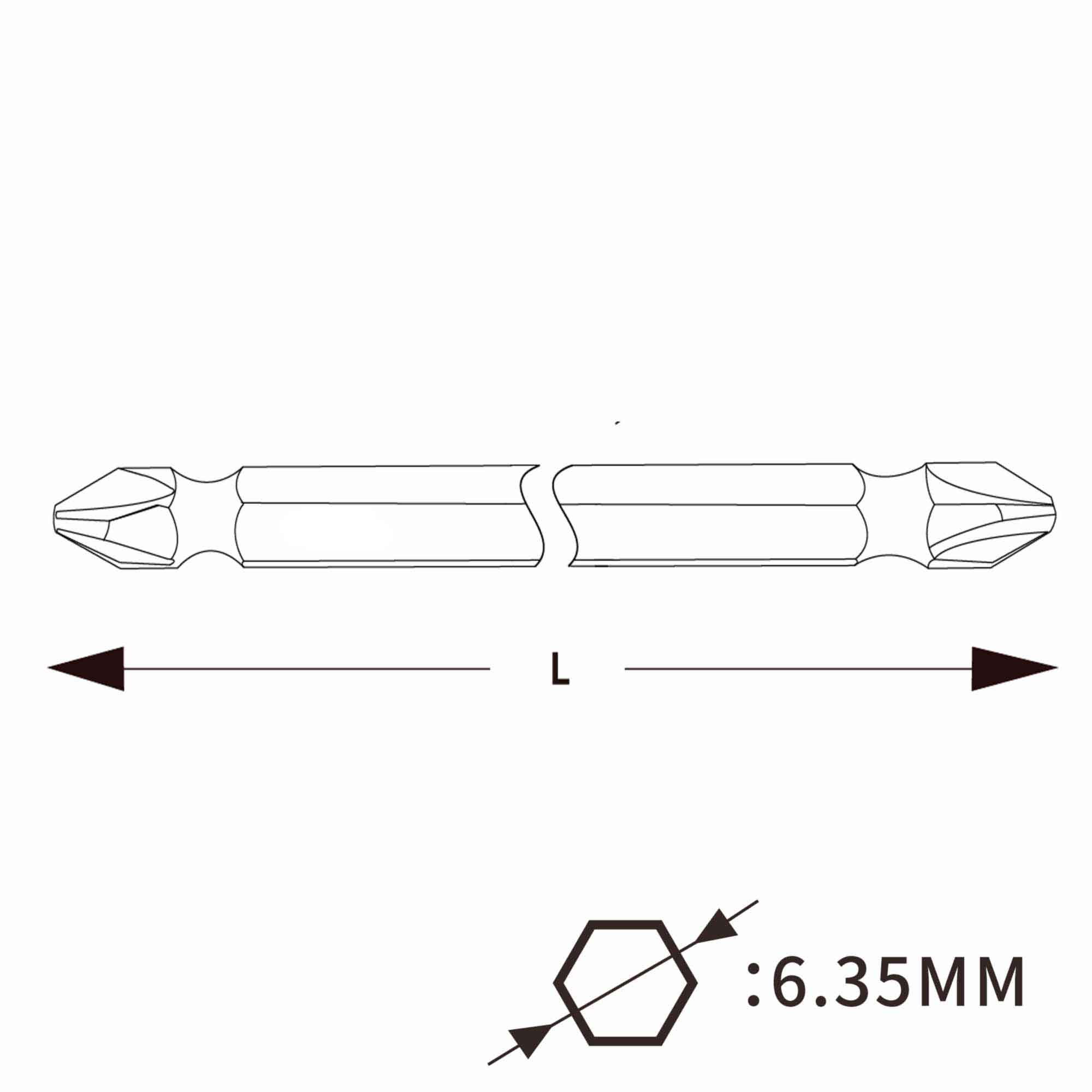 Бита двухсторонняя PH2/PН2 65мм Wera 851/23 05135706001 (K)