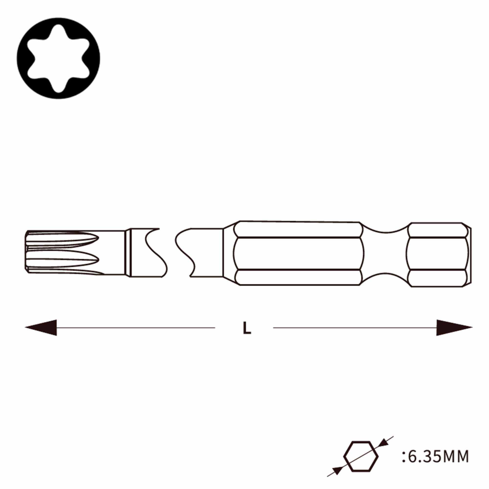 Бита T10 х90мм TORX Professional Wiha 7045Z 33721