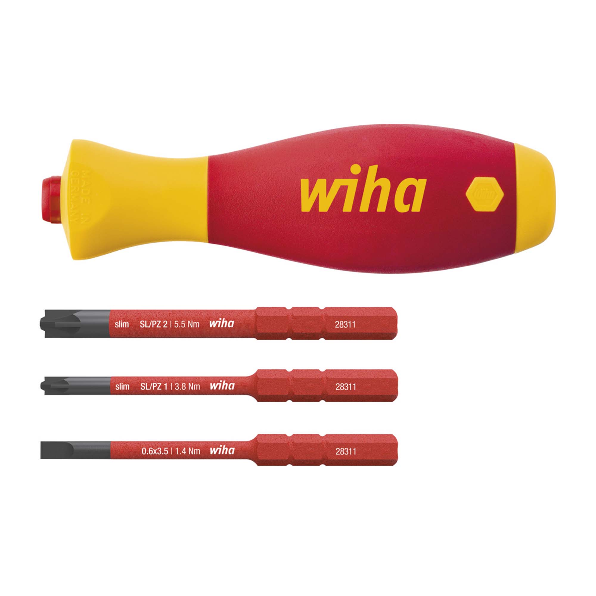 Отвертка диэлектрическая SlimVario Electric SoftFinish 4пр Wiha 2831-03 43449