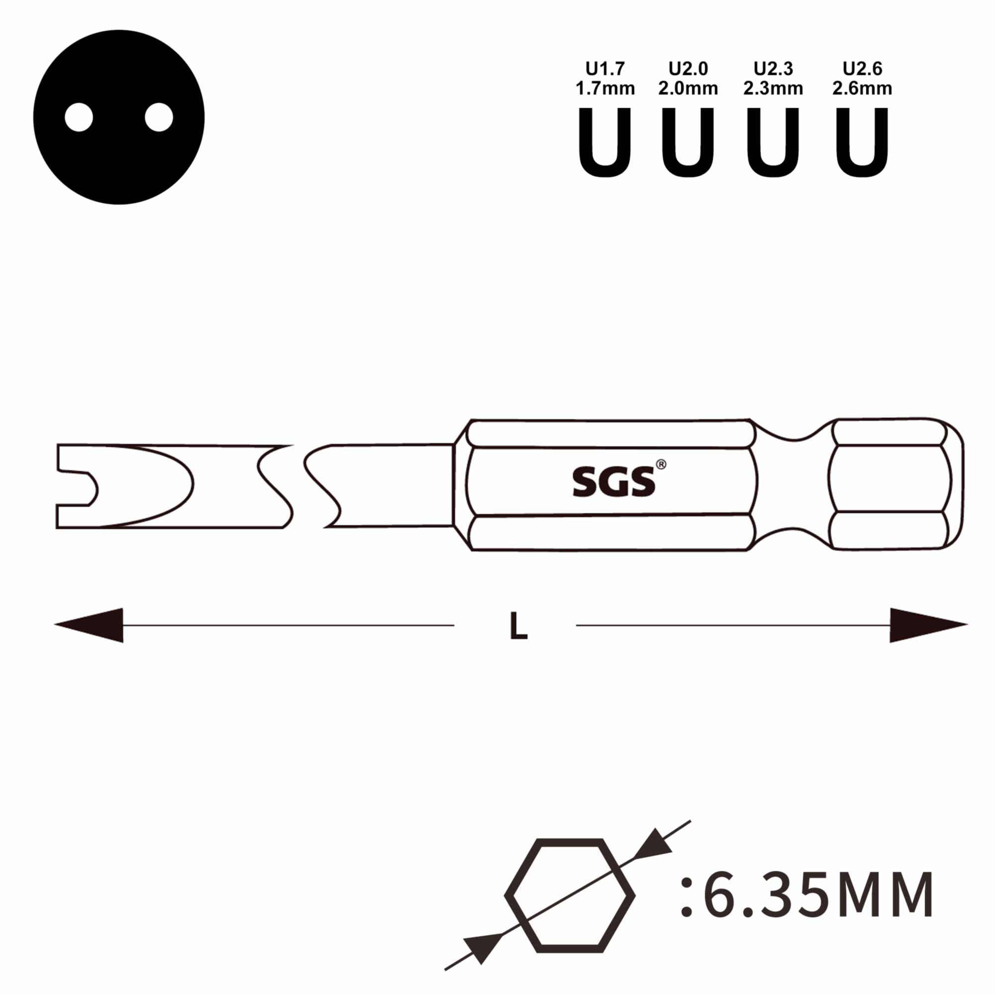 Бита SGS Spanner SP2,6х50мм S2 1шт 6350-U2.6