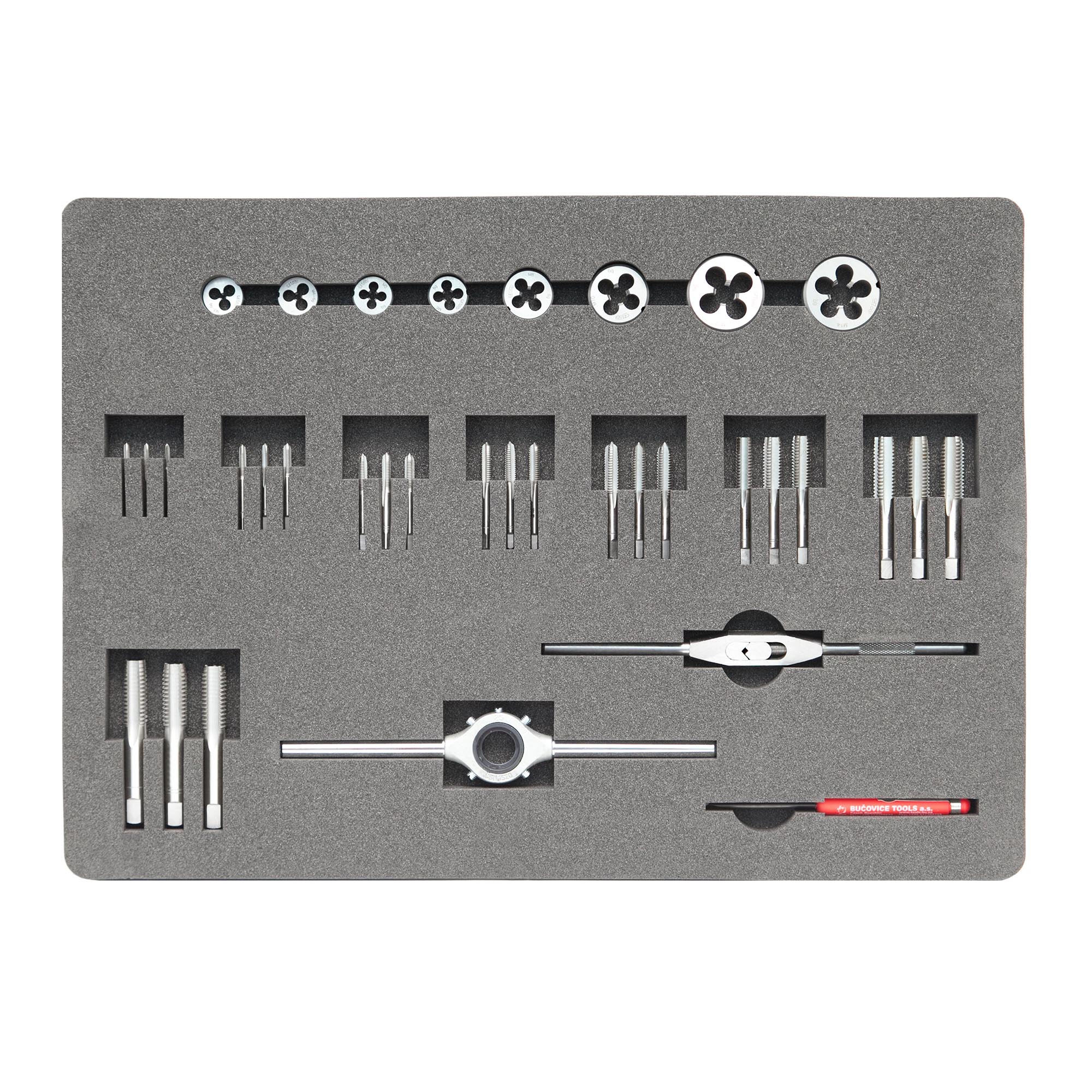 Набор метчиков и плашек Bucovice Tools M3-M24 115CrV3 61пр 310240
