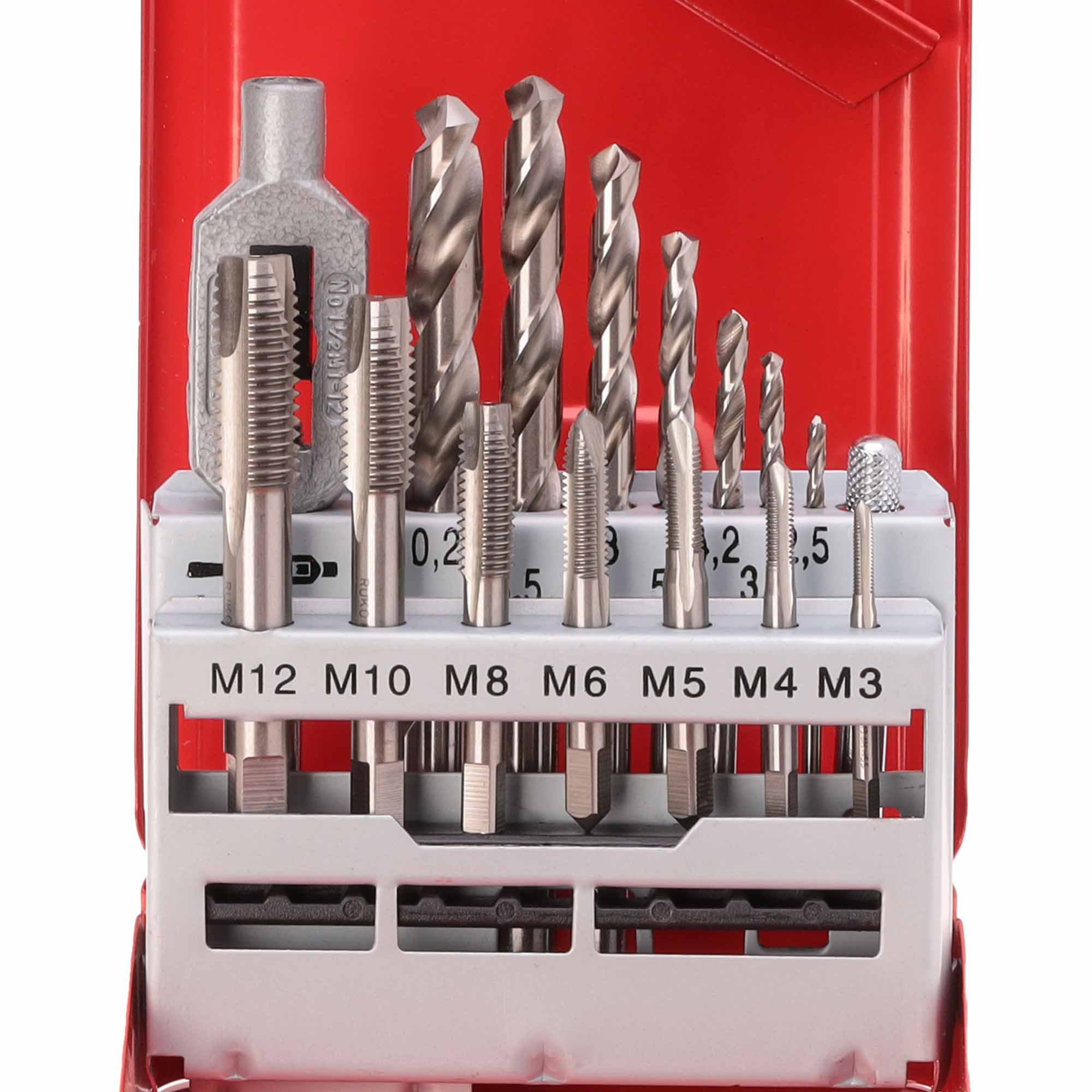 Набор метчиков однопроходных Ruko M3-M12 HSS-G DIN352 15пр 245004