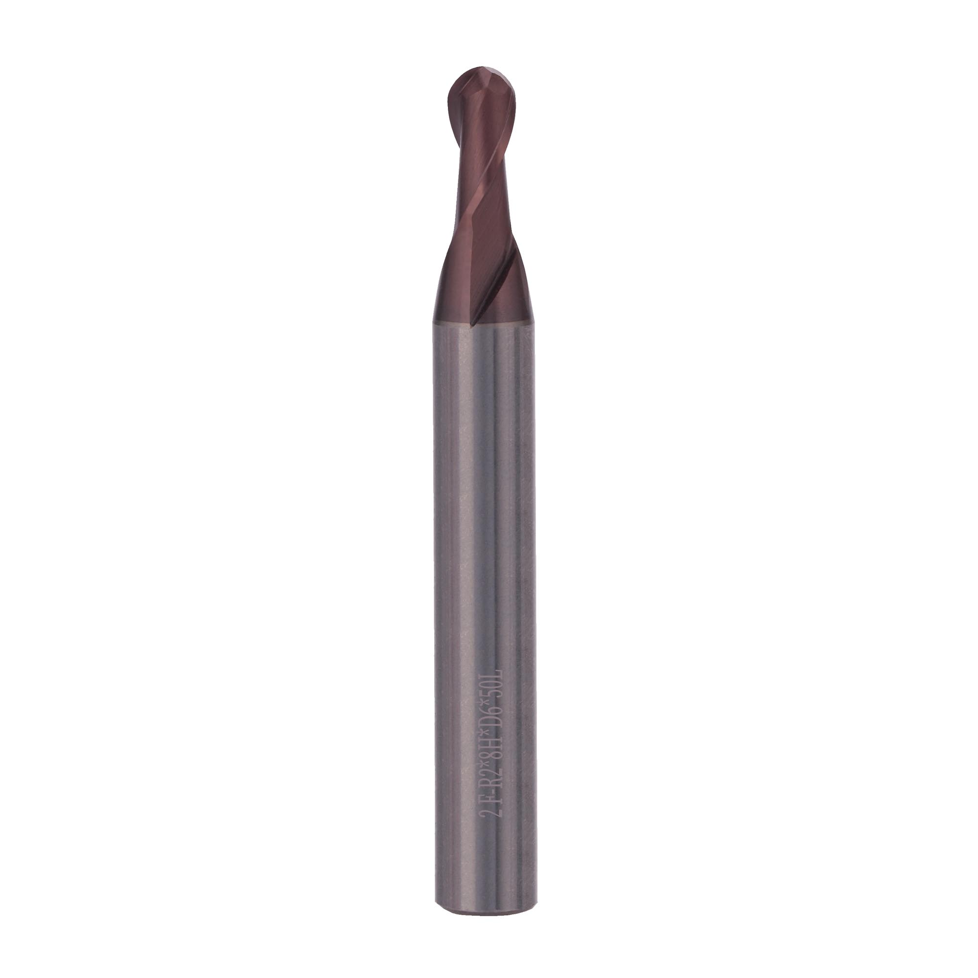 Фреза твердосплавная радиусная H-Tools 4,0x50/8мм d06 2z 55HRC P20 TiALN 19969-040