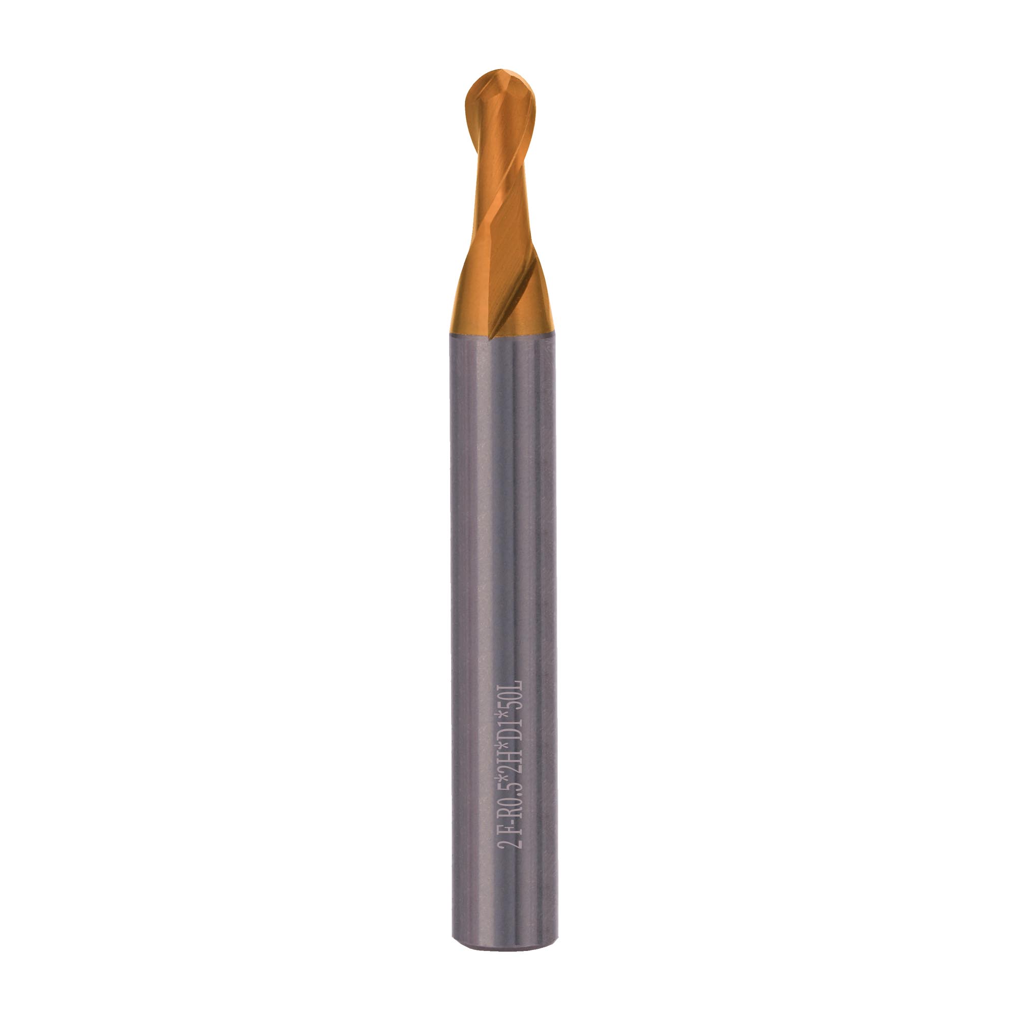 Фреза твердосплавная радиусная H-Tools 1,0x50/2мм d04 2z 60HRC P30 TiSiCrN 6817-010
