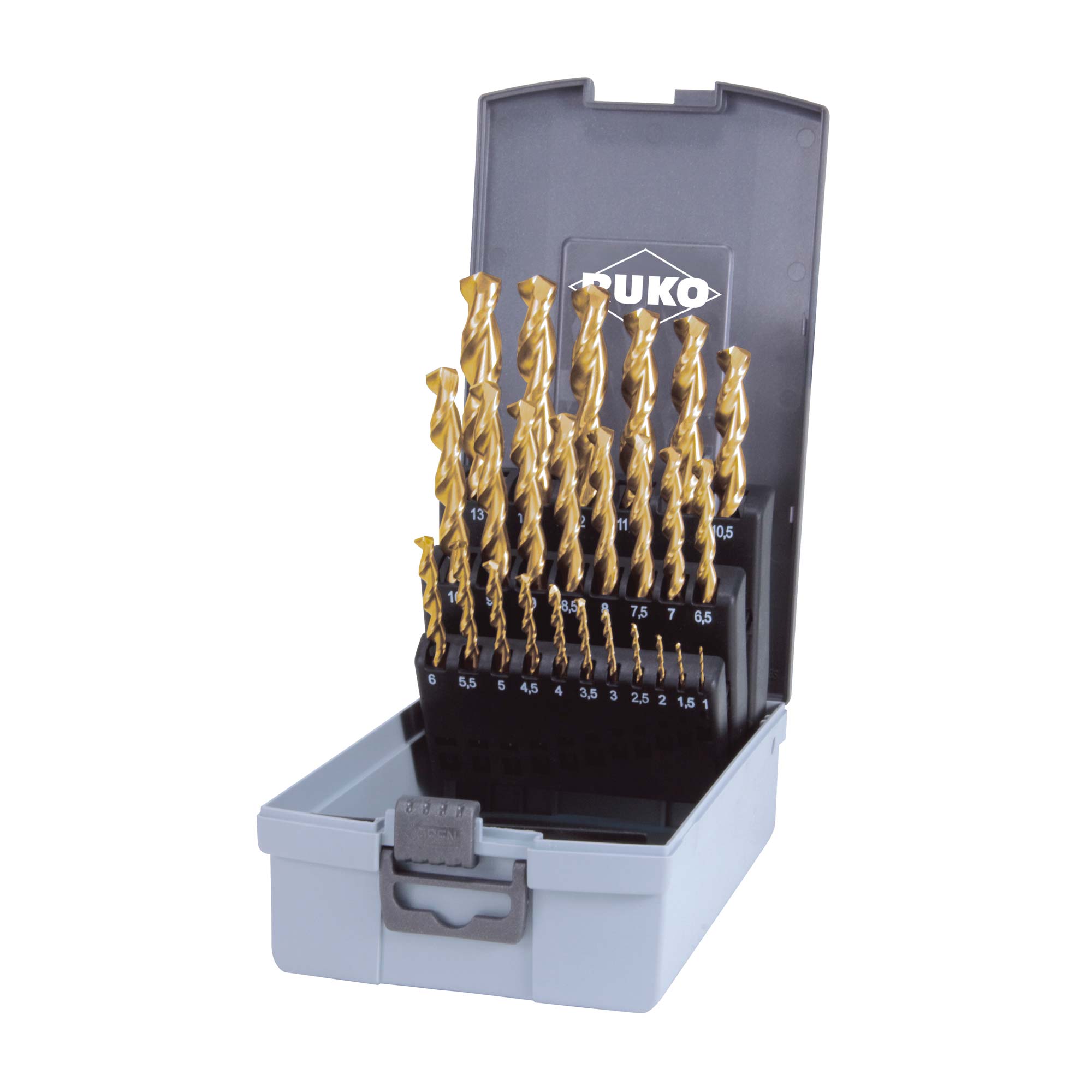 Набор сверл по металлу Ruko 1-13мм 25шт HSS-G TiN 130° TL3000 DIN338 258215TRO