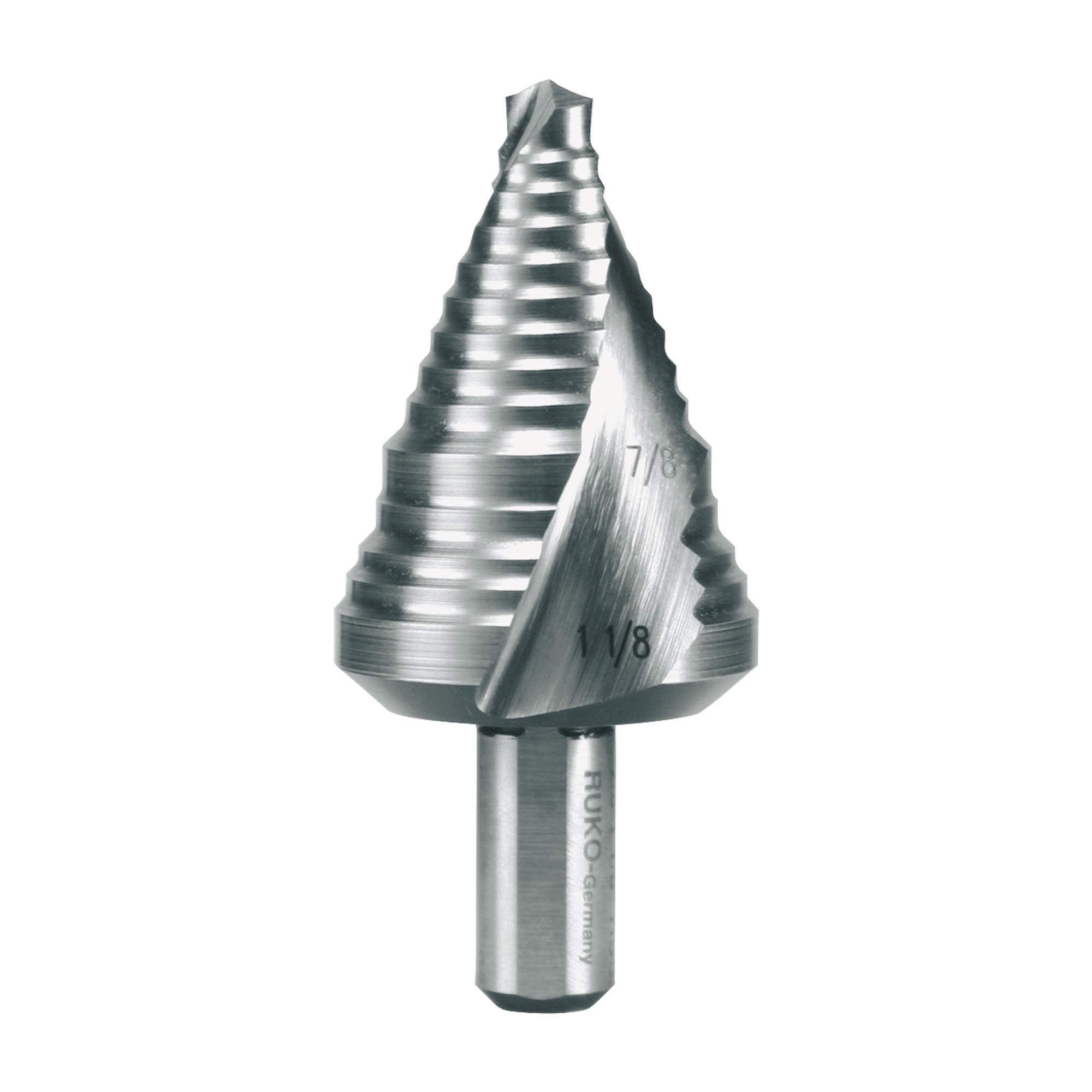 Сверло ступенчатое дюймовое Ruko 7/8-1,1/8" HSSE-Co5 VA 2ступ. d=3/8" 101709E