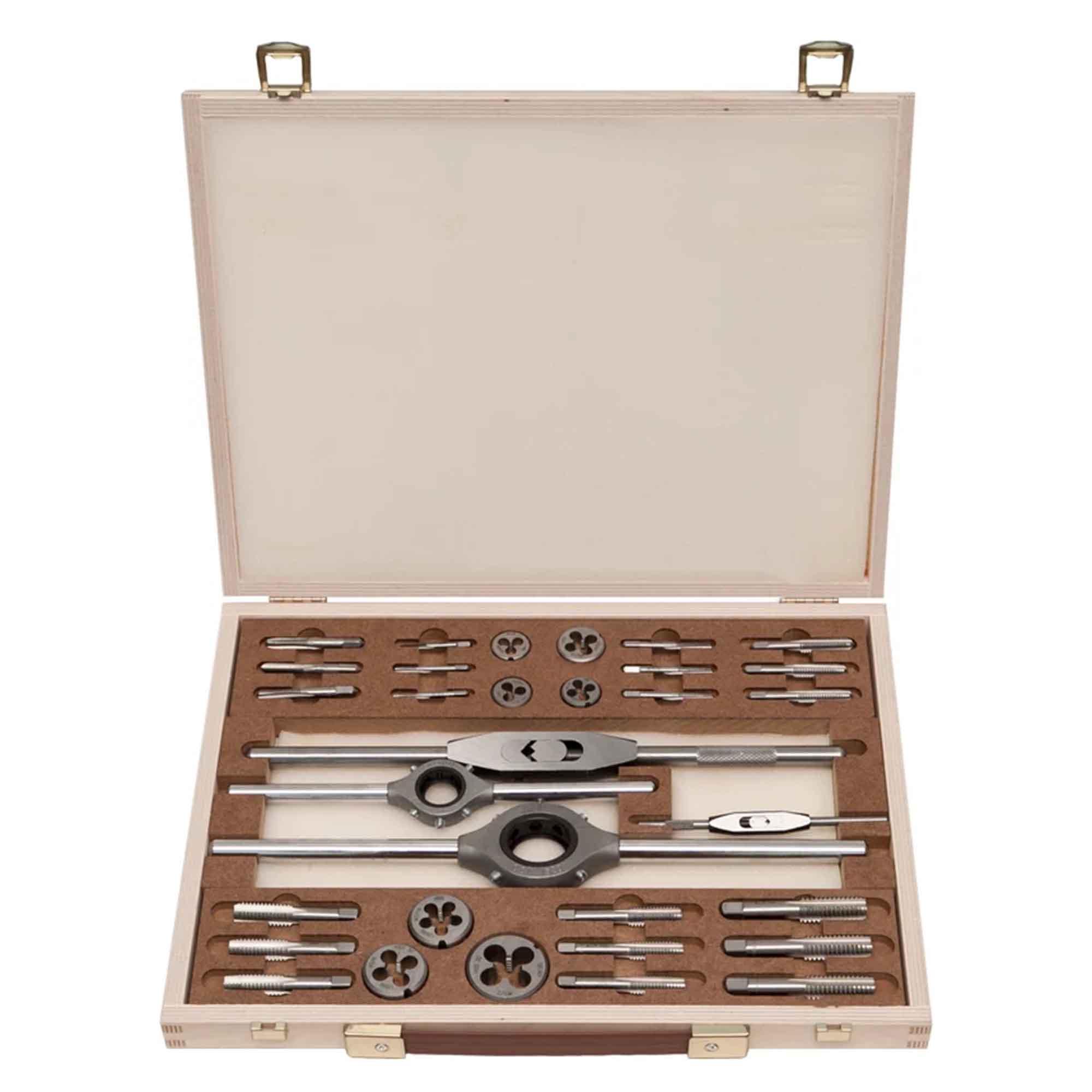 Набор метчиков и плашек Bucovice Tools BSW 1/8"-1/2" HSS 34пр 340012