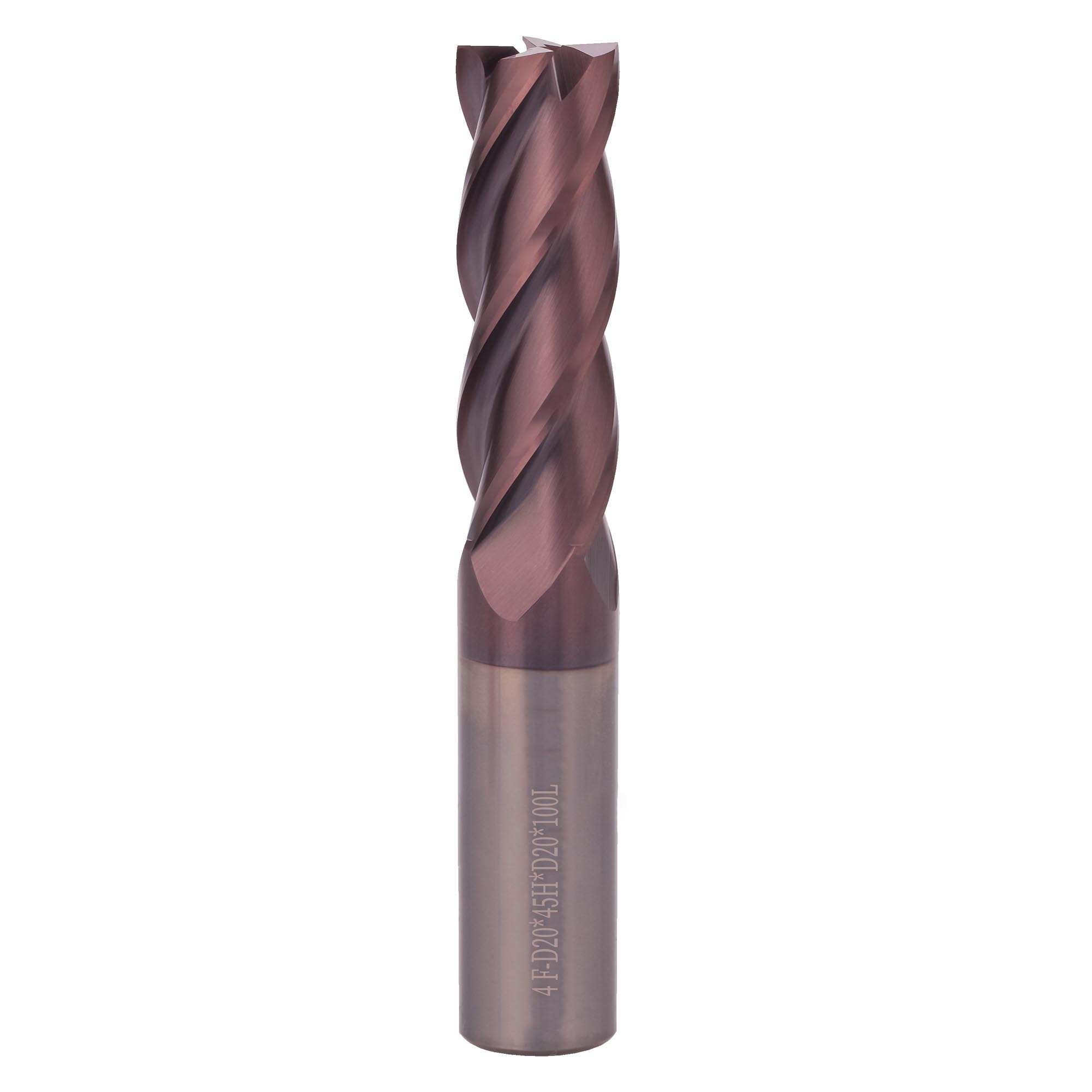 Фреза твердосплавная по металлу H-Tools 20x100/45мм d20 4z 55HRC P20 TiALN 19941-200