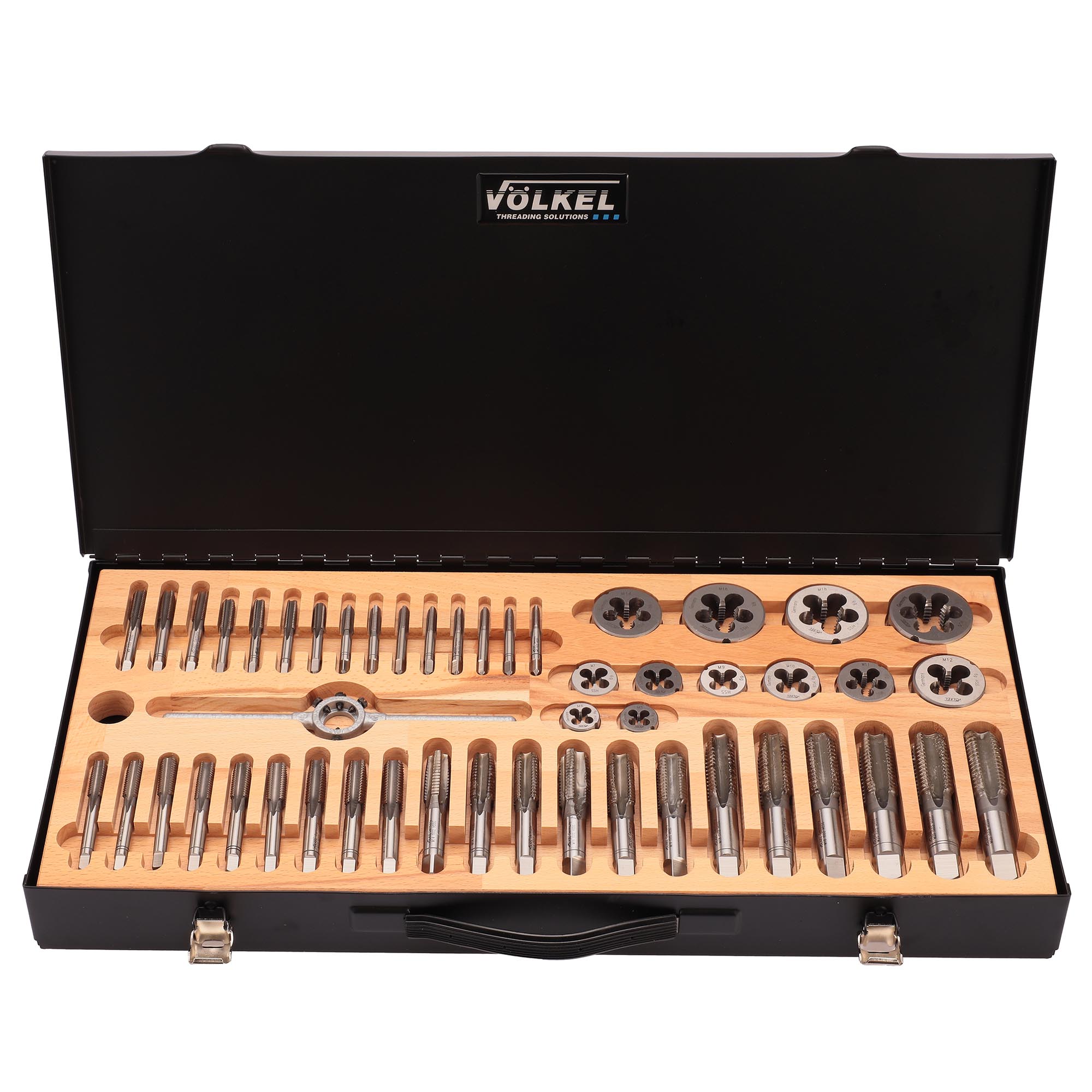 Набор метчиков и плашек Volkel M5-M20 HSS-G 55пр 48005