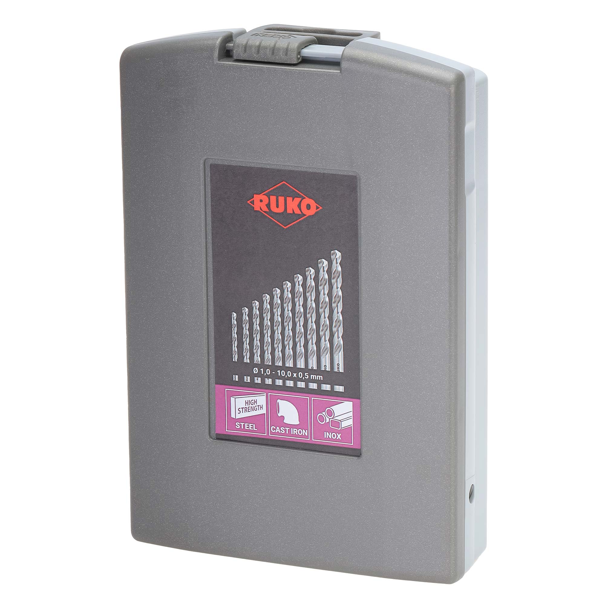 Набор сверл по металлу Ruko 1-10мм 19шт HSSE-Co8 VA 130° DIN338 281214ERO