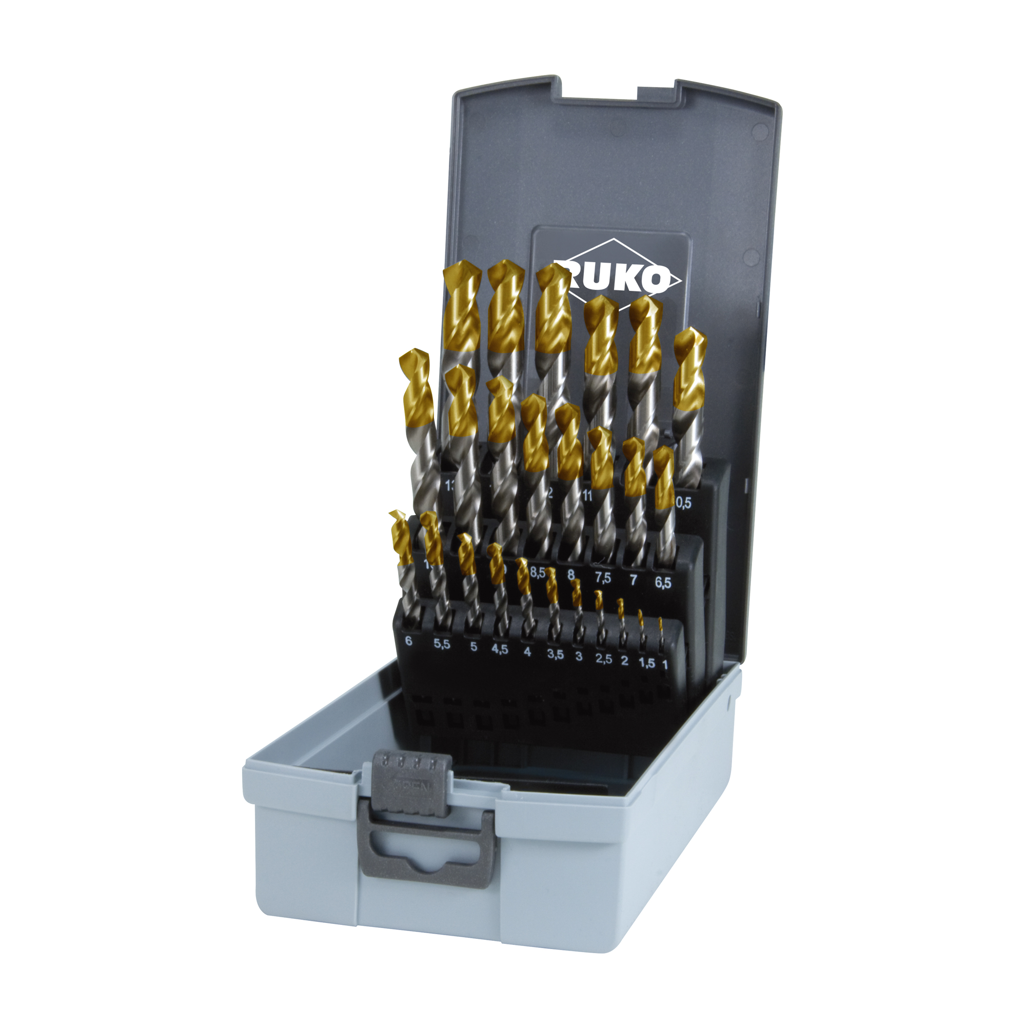 Набор сверл по металлу Ruko 1-13мм 25шт HSS-G TiN 118° DIN338 2501215TRO