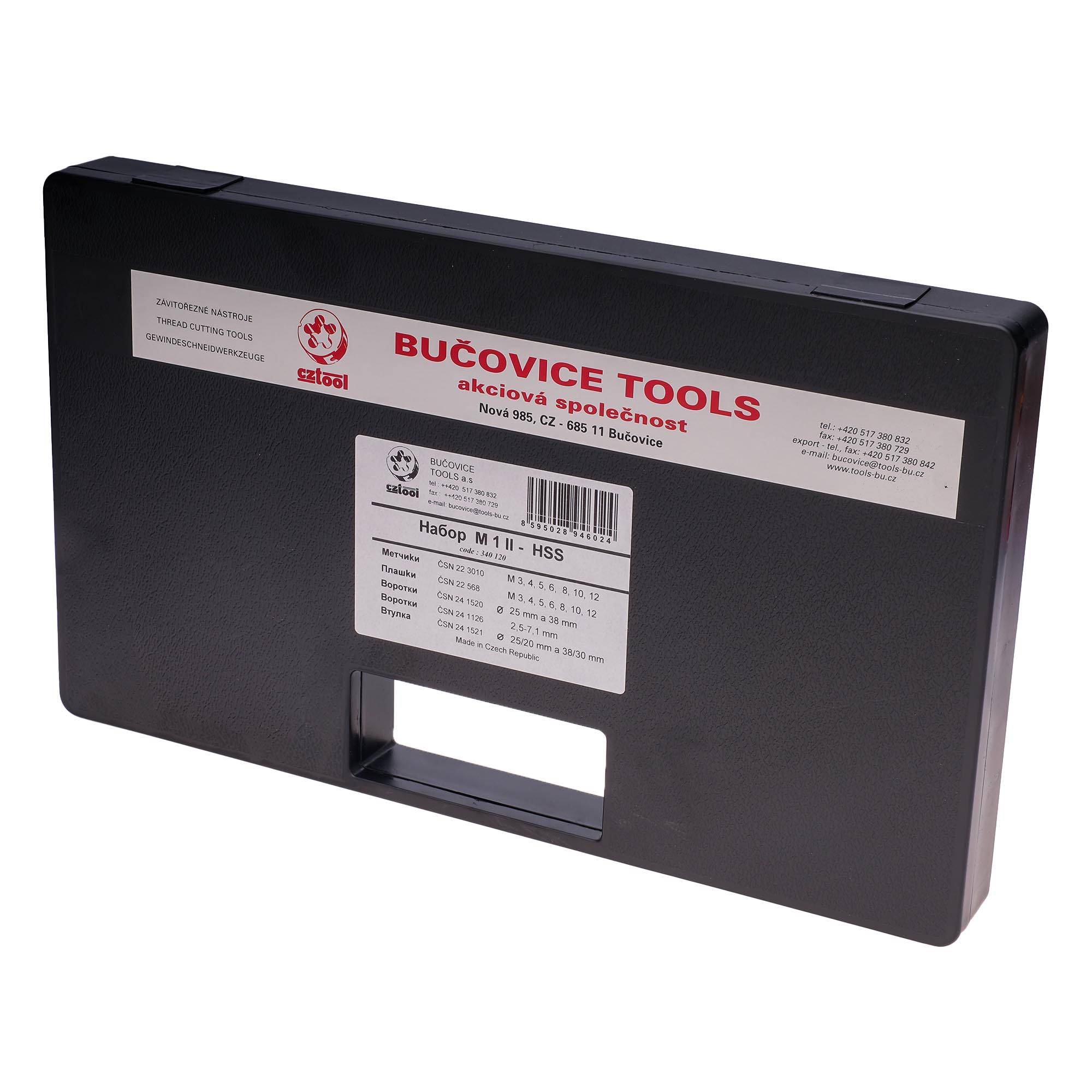 Набор метчиков и плашек Bucovice Tools M3-M12 HSS 34пр 340120