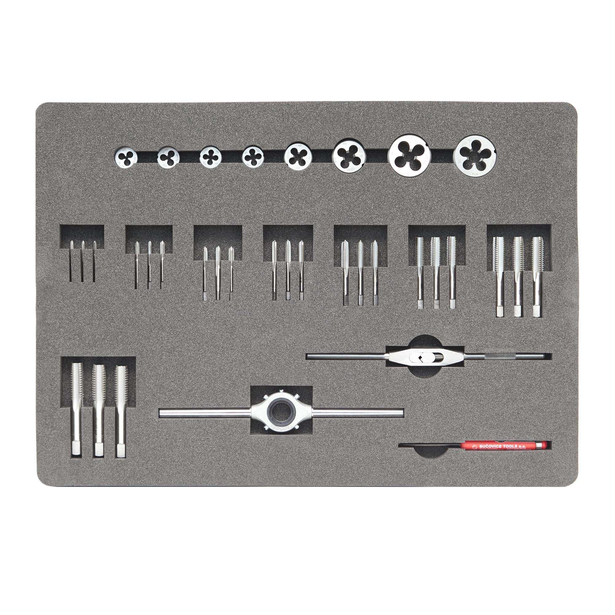 Набор метчиков и плашек Bucovice Tools M3-M24 HSS 61пр 340240