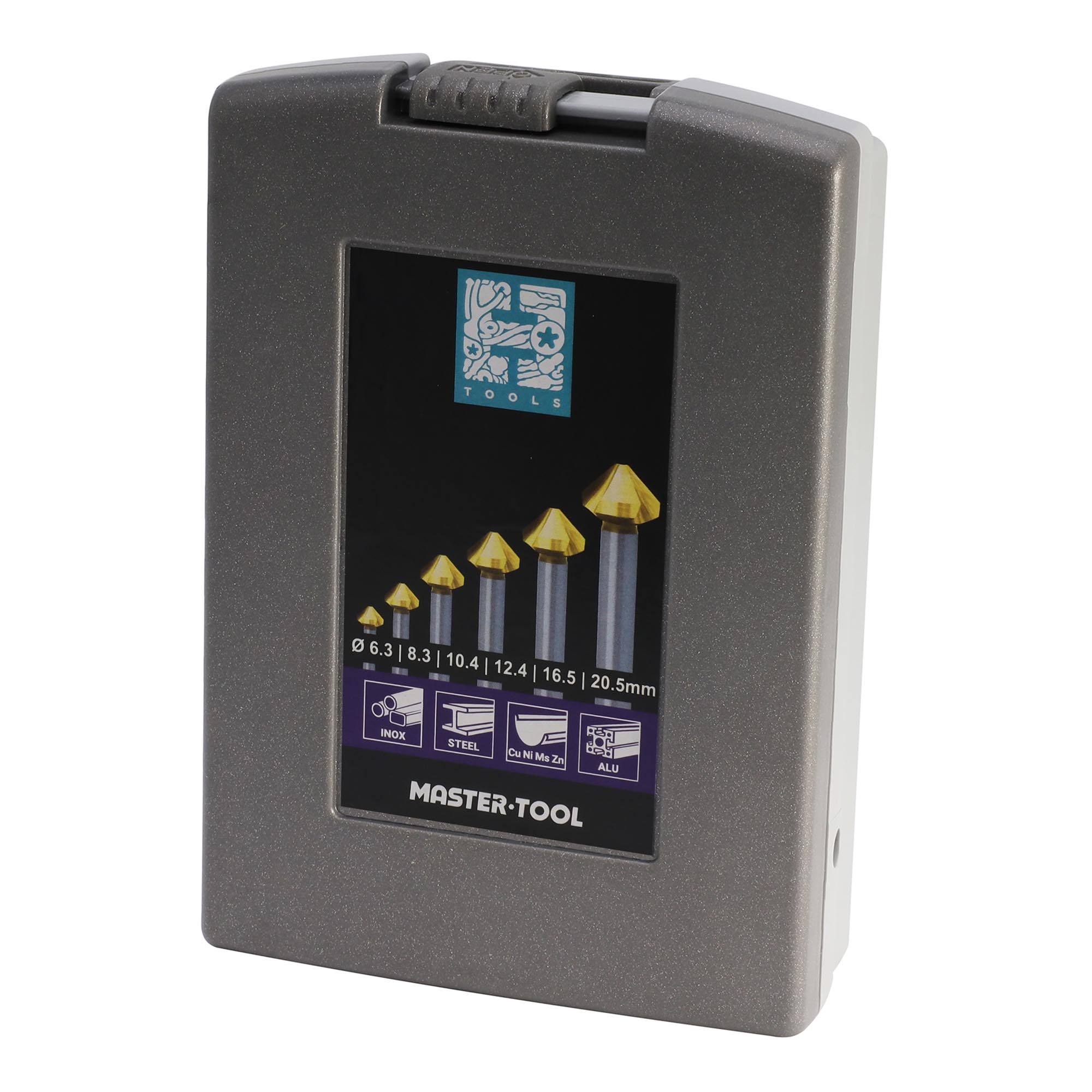 Набор зенковок H-Tools 90° 6,3-20,5мм HSSE-Co5 TiN 3z 6шт 795806EHT